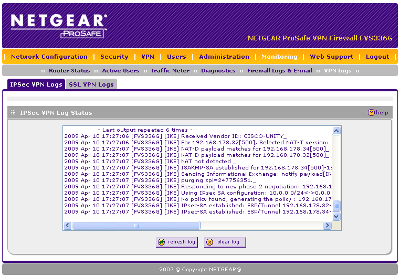 Log des Netgear Routers