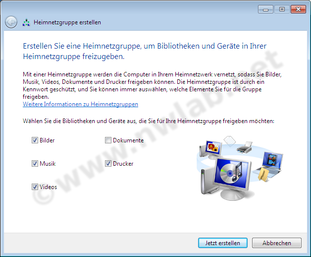 Heimnetzgruppe in Windows 7 erstellen