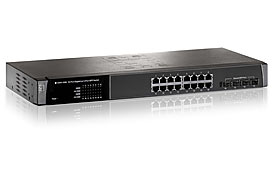 Level One GSW-1656 Unmanaged 16 Port 10/100/1000Mbps mit 4 SFP Ports