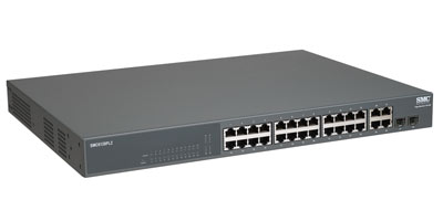 SMC Networks SMC6128PL2 Managebarer 24-Port 10/100 Switch mit PoE, IP-Clustering und 4 Gigabit-Ports