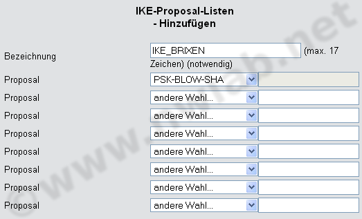 LANCOM VPN IKE Proposals