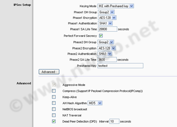 IPsec einrichten am Linksys