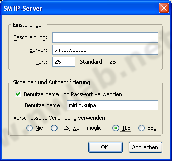 SMTP mit TLS verschlsseln