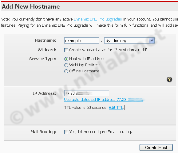 Hostname anlegen