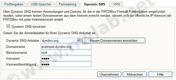 Dynamic DNS in der AVM Fritzbox