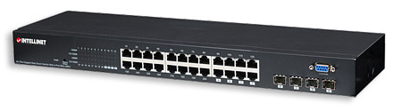 INTELLINET 523554 24 Port Gigabit Web-Smart Switch mit 4-Port Mini-GBIC