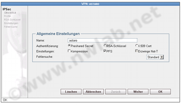 neue VPN-Verbindung auf der LiSS