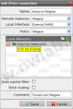 Neuen IPSec Tunnel anlegen