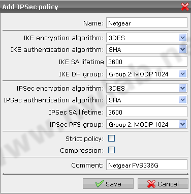 Neue IPSec Policy anlegen