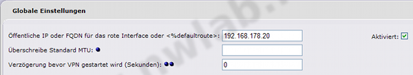 Globale Einstellungen fr VPN