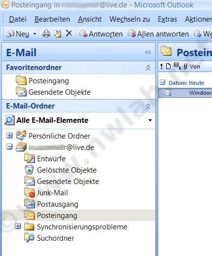 Hotmail-Konto in Outlook
