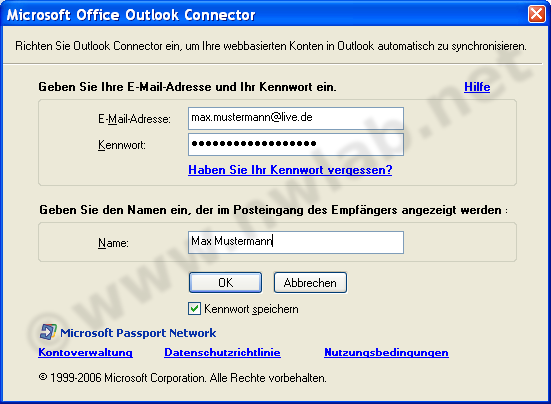 Outlook-Connector einrichten