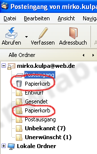 Papierkorb ist doppelt vorhanden