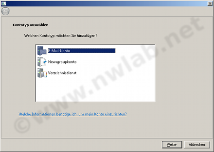 Kontotyp auswhlen