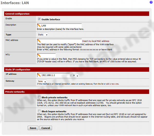 LAN-Interface in pfSense