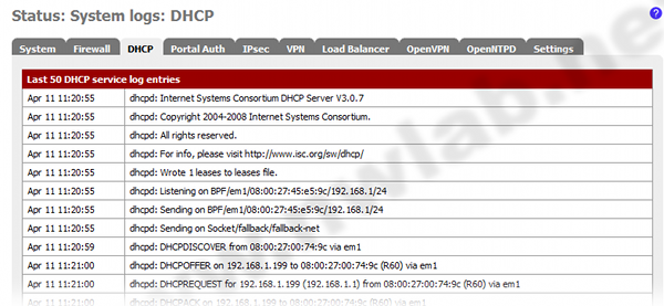 Logs von pfSense