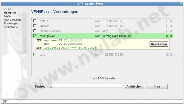 Status des VPN-Tunnels