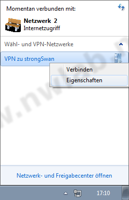Windows 7 VPN-Eigenschaften