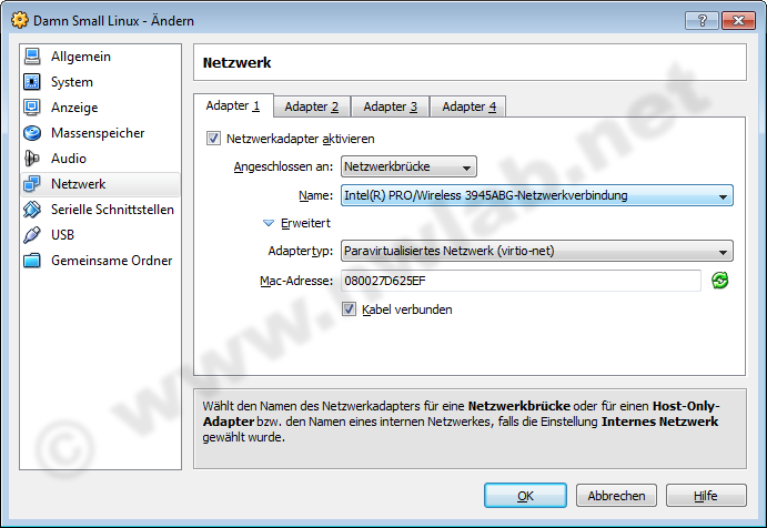 Bridging mit WLAN-Karte