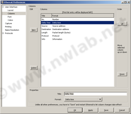 Konfiguration von Wireshark